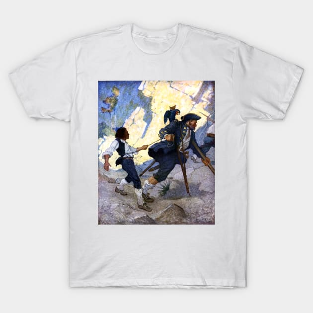 N. C. Wyeth Long John Silver and his Parrot T-Shirt by pdpress